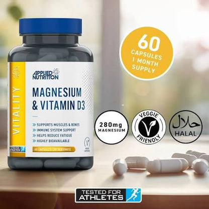 Applied Nutrition - Magnesium & Vitamin D3 - 60 vcaps